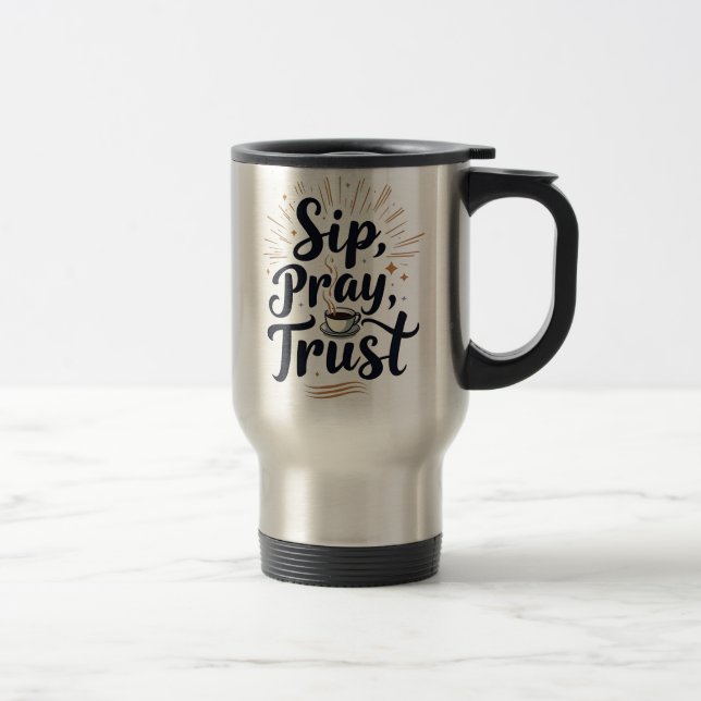 Sip Pray Trust Coffee and jesus Älskare Resemugg (Höger)