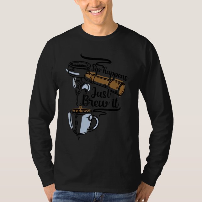 Sip råkar bara ut för att bryta den koffeinfria dr t shirt (Framsida)