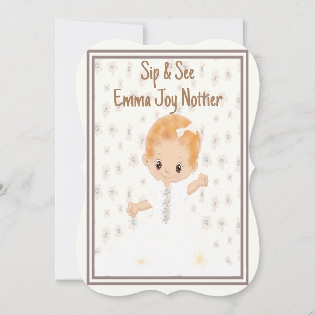 Sip & Se inbjudan till Flicka (Framsida)