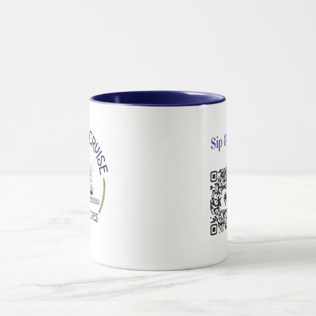 Sip & Sea Coffee Mug with QR Code Mugg (Center)