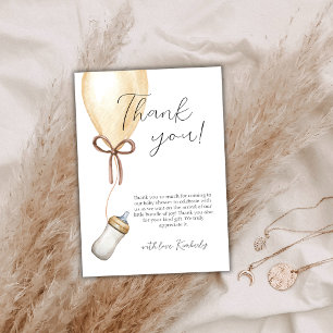 Sip & See Boho Balloon Flaska Baby Shower Tack Kort