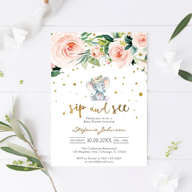 Sip & See Little Peanut Baby Shower Invitation Inbjudningar (Skapare uppladdad)