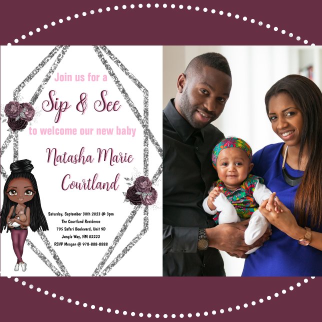 Sip & See Nursing Mor med Newborn Baby Shower Inbjudningar (Sip and See for Mom, Baby, Family and Friends)