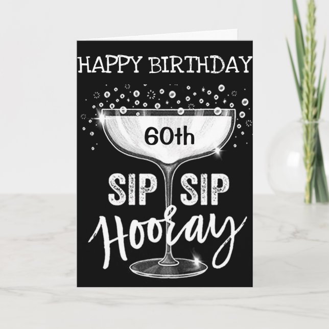 **SIP SIP-HEMORAY 60 BIRTHDAY AWAY** VUXEN CARD KORT (Framsida)