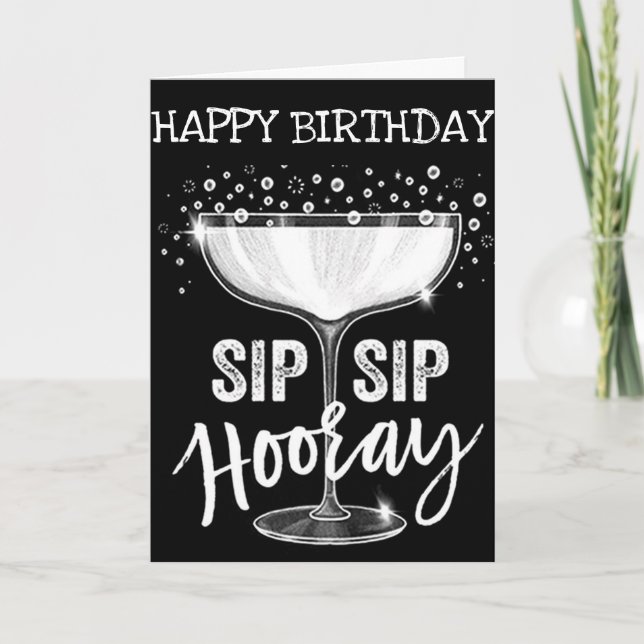**SIP SIP HOORAY 40 BIRTHDAY AWAY** VUXEN CARD KORT (Framsida)