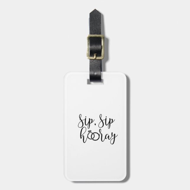Sip Sip Hooray Bachelorette Party Bagagebricka (Vertikal Framsida)