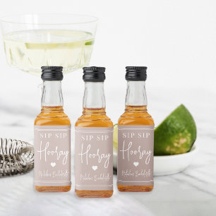 Sip Sip Hooray Bachelorette Party Favor Spritflaskor Etikett