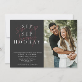 Sip Sip Hooray Black 2 Photo Förlovningsfest Inbjudningar