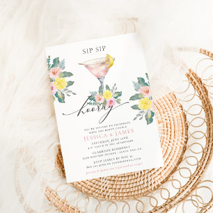 Sip Sip Hooray Bright Cocktail-Möhippa Inbjudningar