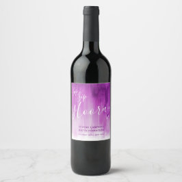 Sip Sip hooray bröllop lila Mauve vin-etiketter Vinflaska Etikett
