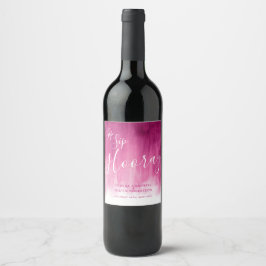 Sip Sip hooray bröllop mörk rosa vin etiketter