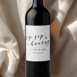 Sip Sip Hooray Bröllopsfest Bröllop Vinflaska Etikett