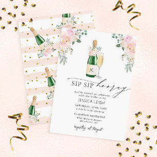 Sip Sip Hooray Champagne Inbjudningskort för möhip