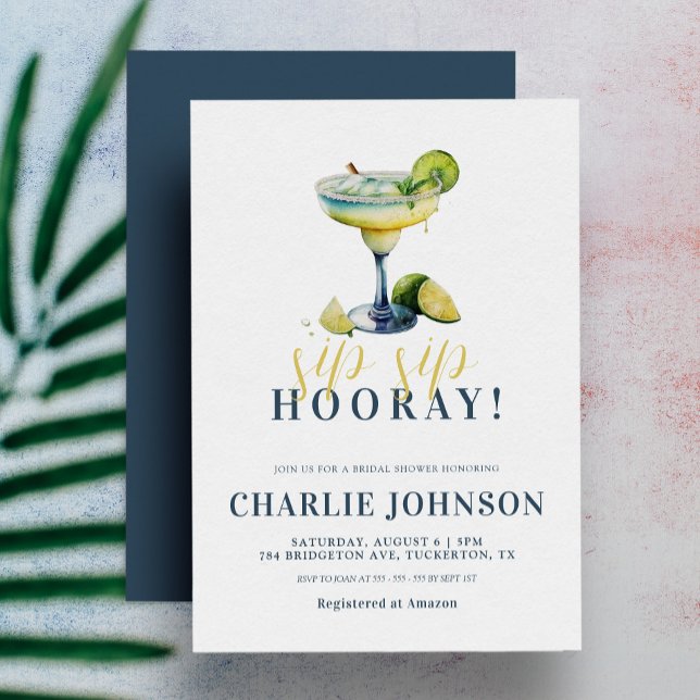 Sip Sip Hooray Chic Tequila Cocktail Möhippa Inbjudningar (Skapare uppladdad)