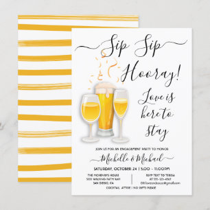 Sip Sip Hooray Cocktail Förlovningsfest Inbjudningar