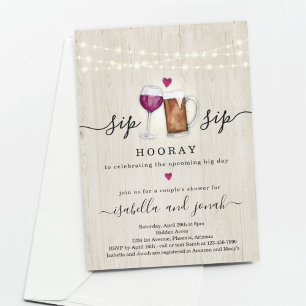 Sip Sip Hooray Couples Shower-inbjudan Inbjudningar