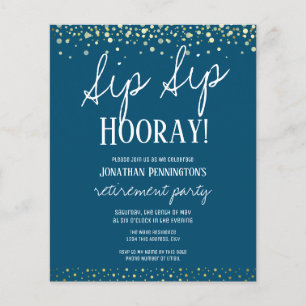 Sip Sip Hooray Elegant Guld Pension Party