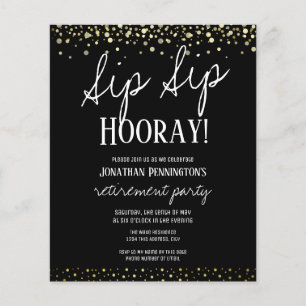 Sip Sip Hooray Elegant Guld Pensionärsfest