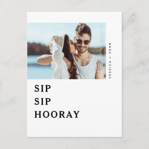 Sip Sip Hooray Förlovningsfest Inbjudan vykort