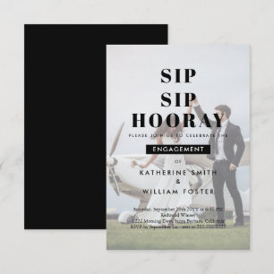 Sip Sip Hooray Foto bakgrund Förlovningsfest Spara Datumet