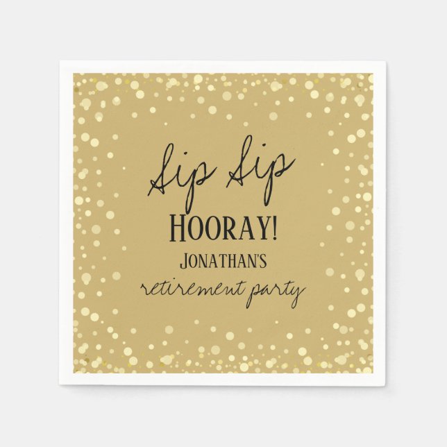 Sip Sip Hooray Grattisar Pension Napkins Pappersservett (Framsidan)