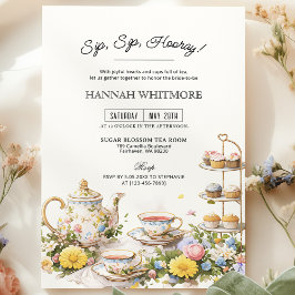 Sip Sip Hooray High Tea Party Blommigt Möhippa Inbjudningar