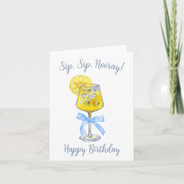 Sip Sip Hooray Limoncello Birthday Card Kort