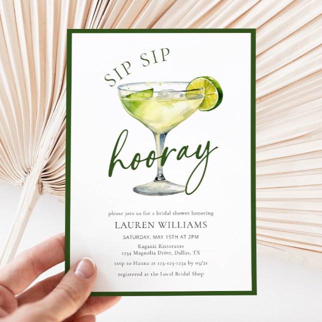 Sip Sip Hooray Margarita Fiesta Möhippa Inbjudningar (Skapare uppladdad)