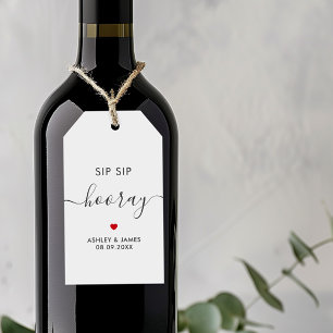 Sip Sip Hooray Märken, Bröllopsgåva Märke, Presentetikett