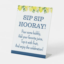 Sip Sip Hooray Mimosa Bar Lemon Bridal Shower Sign