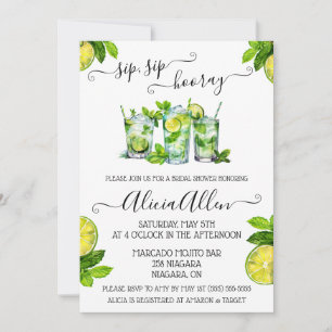Sip, Sip, Hooray! Mojito-tematisk Möhippa Inbjudningar