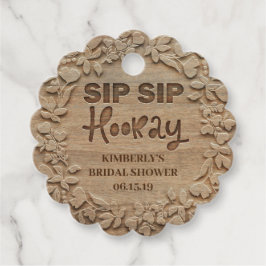 Sip Sip Hooray - Rustic Möhippa Gåvor Etiketter