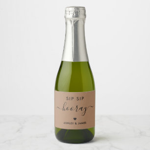 Sip Sip Hooray Stickers, Bröllop Gift Märkre, Kraf