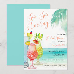 Sip Sip Hooray Tropical Cocktails Möhippa Inbjudningar