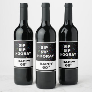 SIP SIP HOORAY Vin-Etikett Vinflaska Etikett