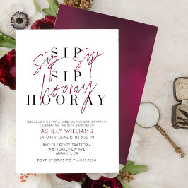 Sip Sip Hooray Vin Tasting Födelsedagsfest Inbjudningar