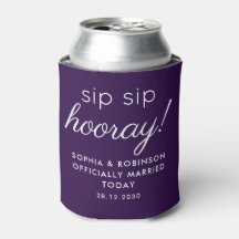 Sip Sip Hooray Wedding Favor Royal Lila Funny