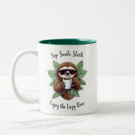 Sip Smile Sloth Funny Coffee Mugg