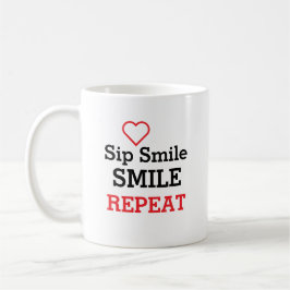 Sip, Smile, Smile & Repeat /Personlig/ Gift Kaffemugg