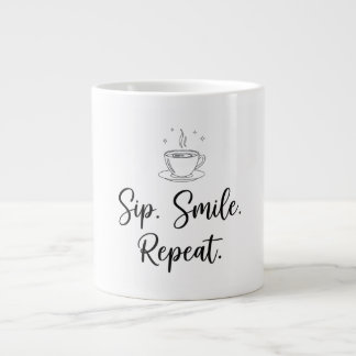 Sip. Smilt. Upprepa. Minimalistisk Pastel Coffee M Jumbo Mugg