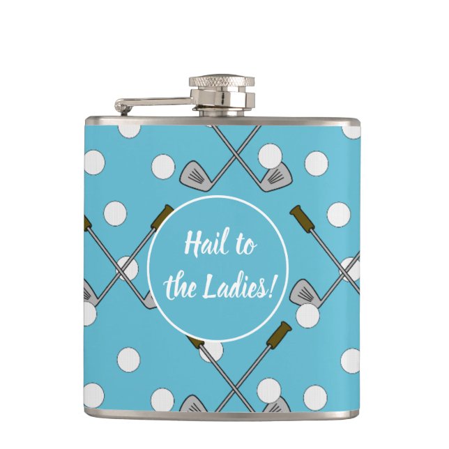 Sip & Swing – Light Blue Golf Club Flask Fickplunta (Framsidan)