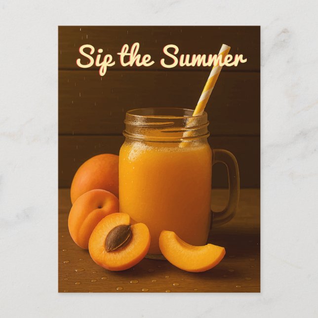 Sip the Summer - Apricot Juice Postcard Vykort (Framsida)