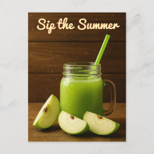 Sip the Summer - Grönt Apple Juice & Fresh Fruit Vykort