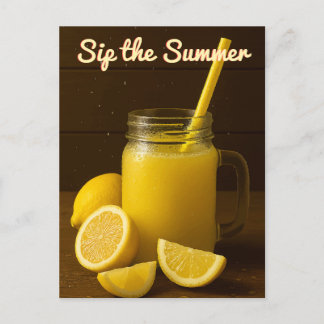 Sip the Summer - Lemon Juice Postcard Vykort