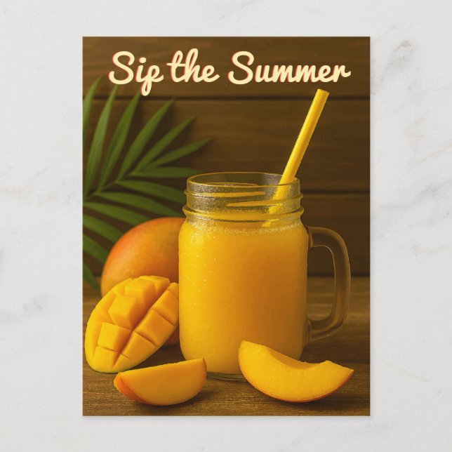 Sip the Summer - Mango Juice Postcard Vykort (Framsida)