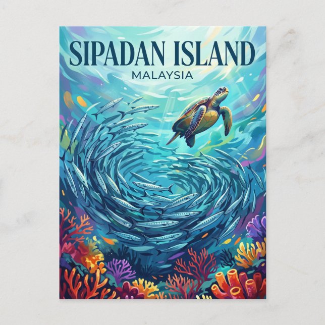 Sipadanön Malaysia Vykort (Framsida)