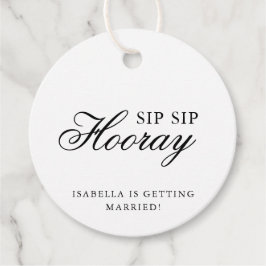 Sipp Sipp Hurra Elegant Kalligrafi Bröllopsdusch Gåvor Etiketter