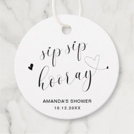 Sipp sipp hurra Enkel Hjärtlig Bröllopsdusch Gåvor Etiketter