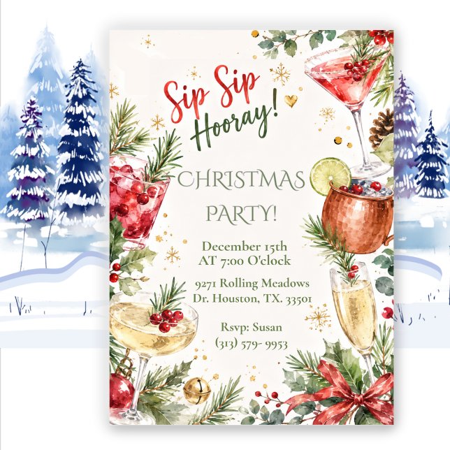 Sipp Sipp Hurra Julfirande Inbjudan (Skapare uppladdad)