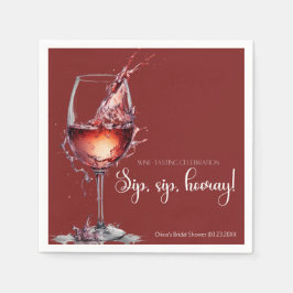 Sipp, sipp, hurra Vinprovning Bröllopsfest Pappersservett